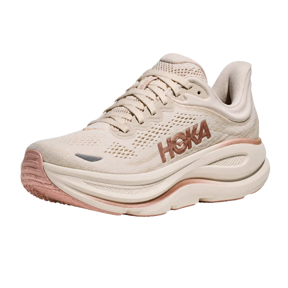 HOKA Bondi 9 Oat Milk Rose Gold Sneaker